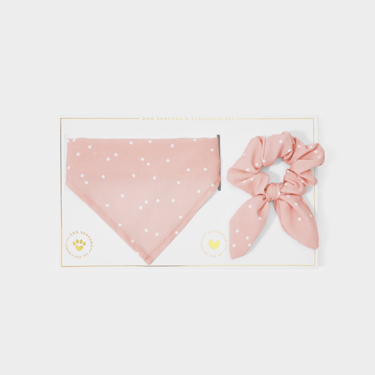 DOG BANDANA & SCRUNCHIE SET PINK