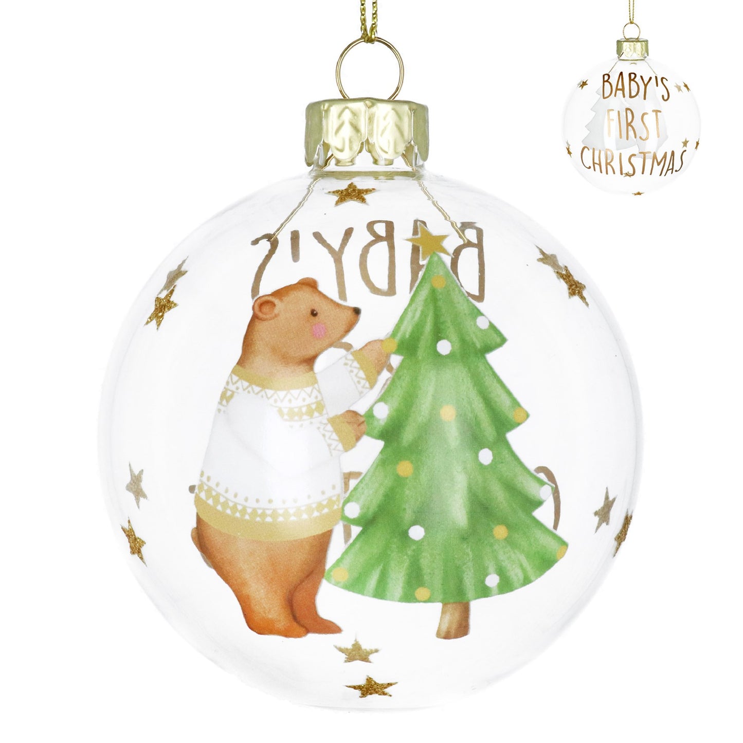 Matt White Baby's First Teddy Glass Bauble