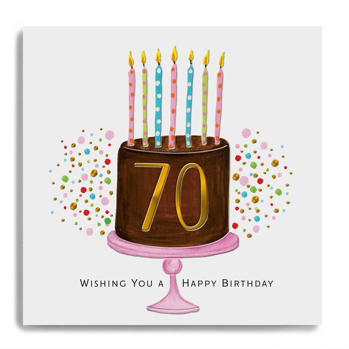 Wishing You A Happy Birthday 70  - Cake With Candles