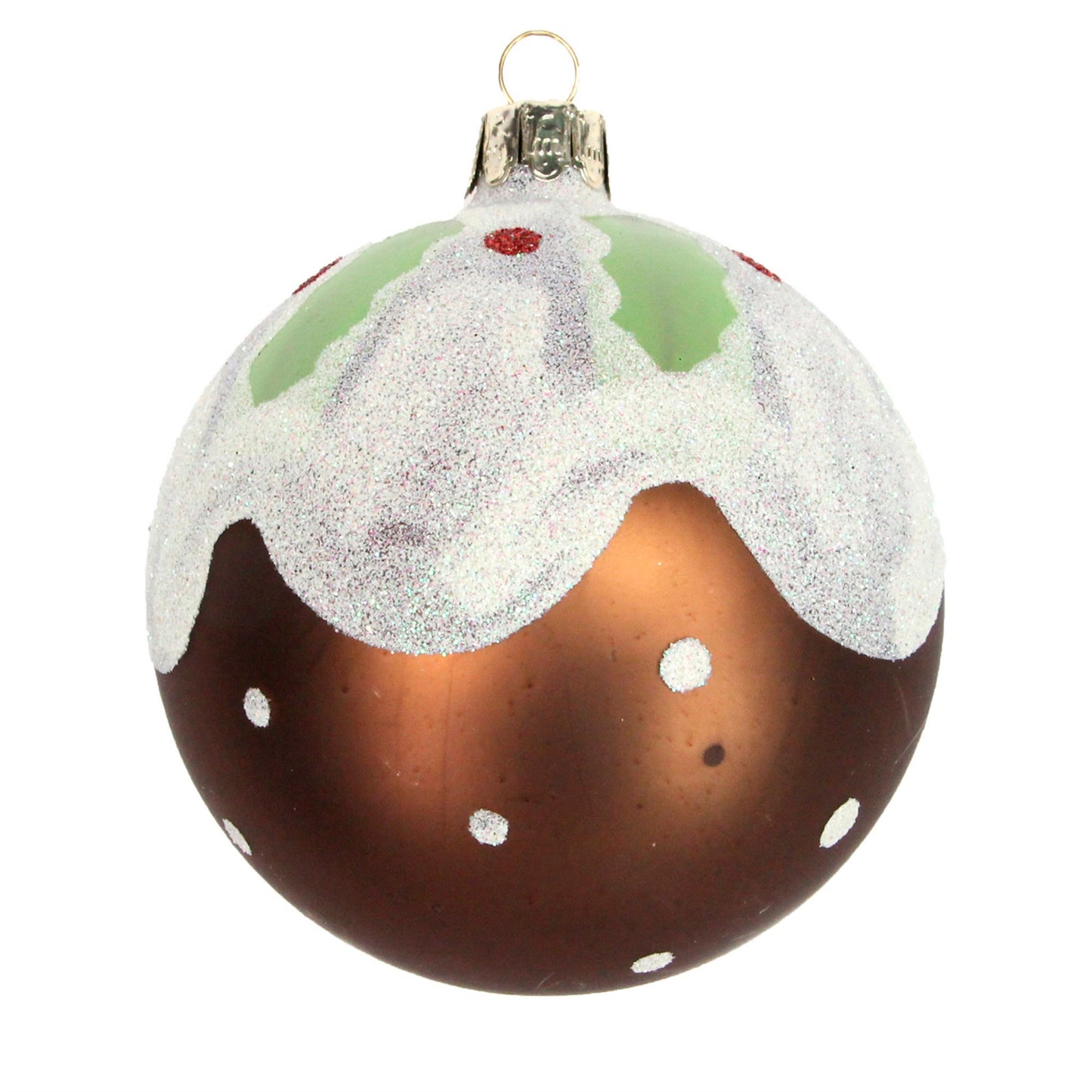 Glass Bauble 8cm - Christmas Pudding