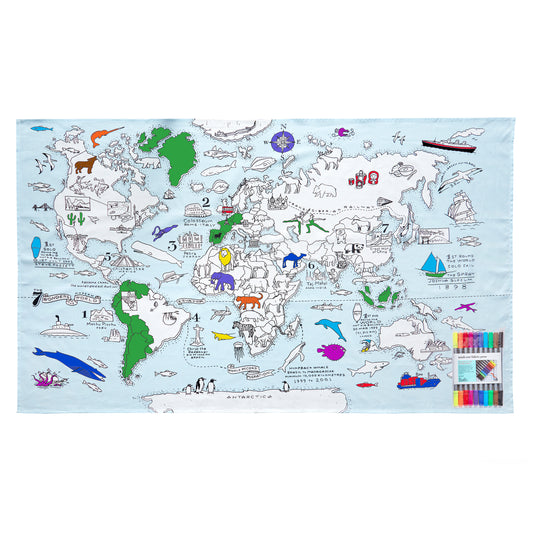 World Map Tablecloth