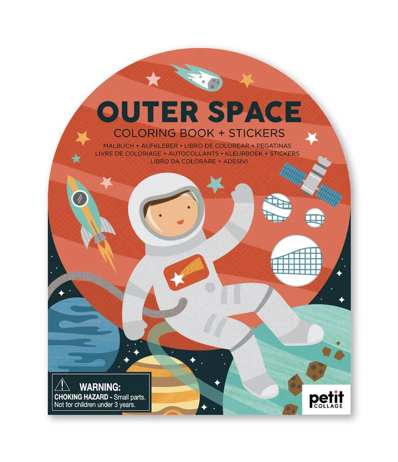 Coloring Book with Stickers Outer Space