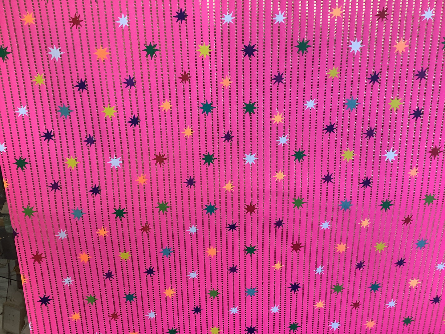 Pink with coloured stars
