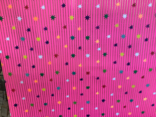 Pink with coloured stars