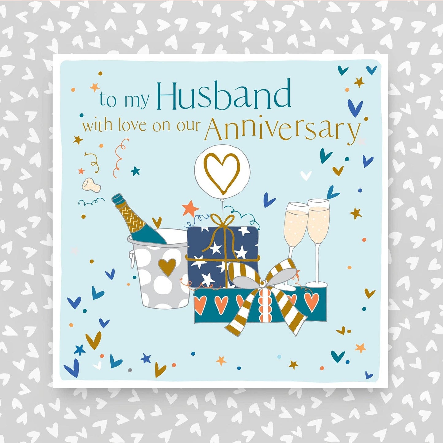 Husband with love on our Anniversary Greeting Card
