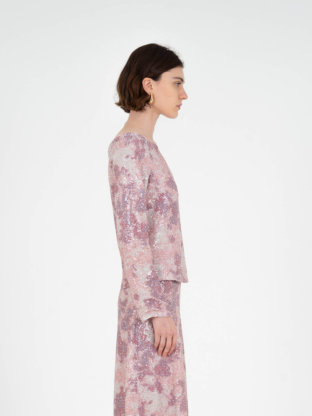 Star Printed Sequin Top: M