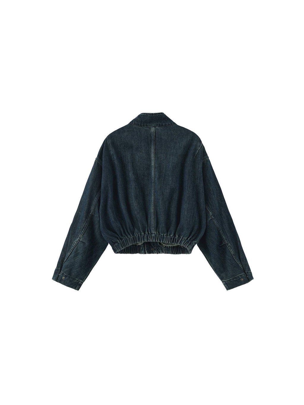 Funnel Neck Denim Jacket: SteelBlue / UN