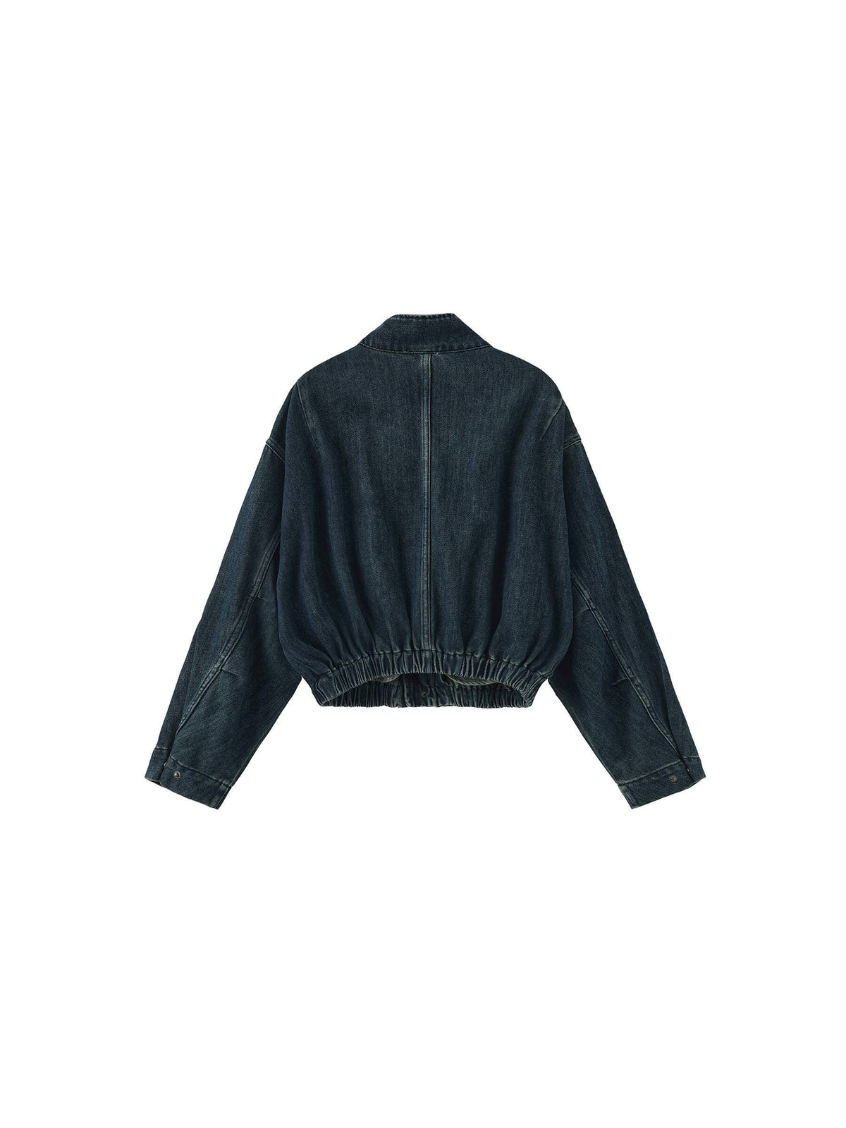 Funnel Neck Denim Jacket: SteelBlue / UN