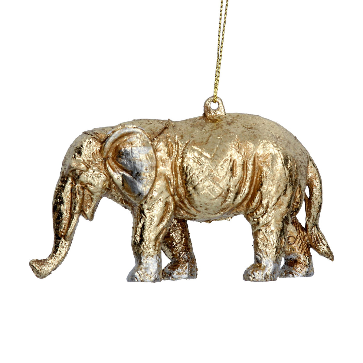 Acrylic Dec 11cm - Gold Elephant