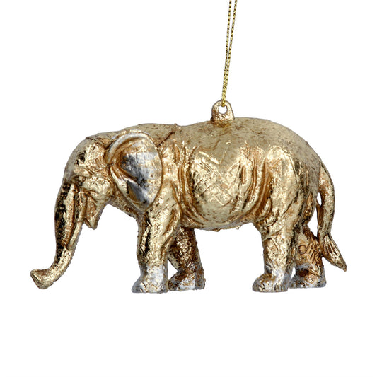 Acrylic Dec 11cm - Gold Elephant