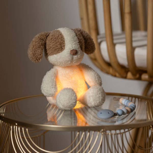 Nattou Mini Cuddly Dog Nightlight Teddy Vanilla