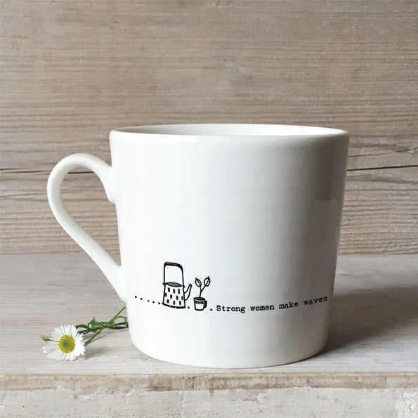 Porcelain Wobbly mug - Strong Women Make Waves