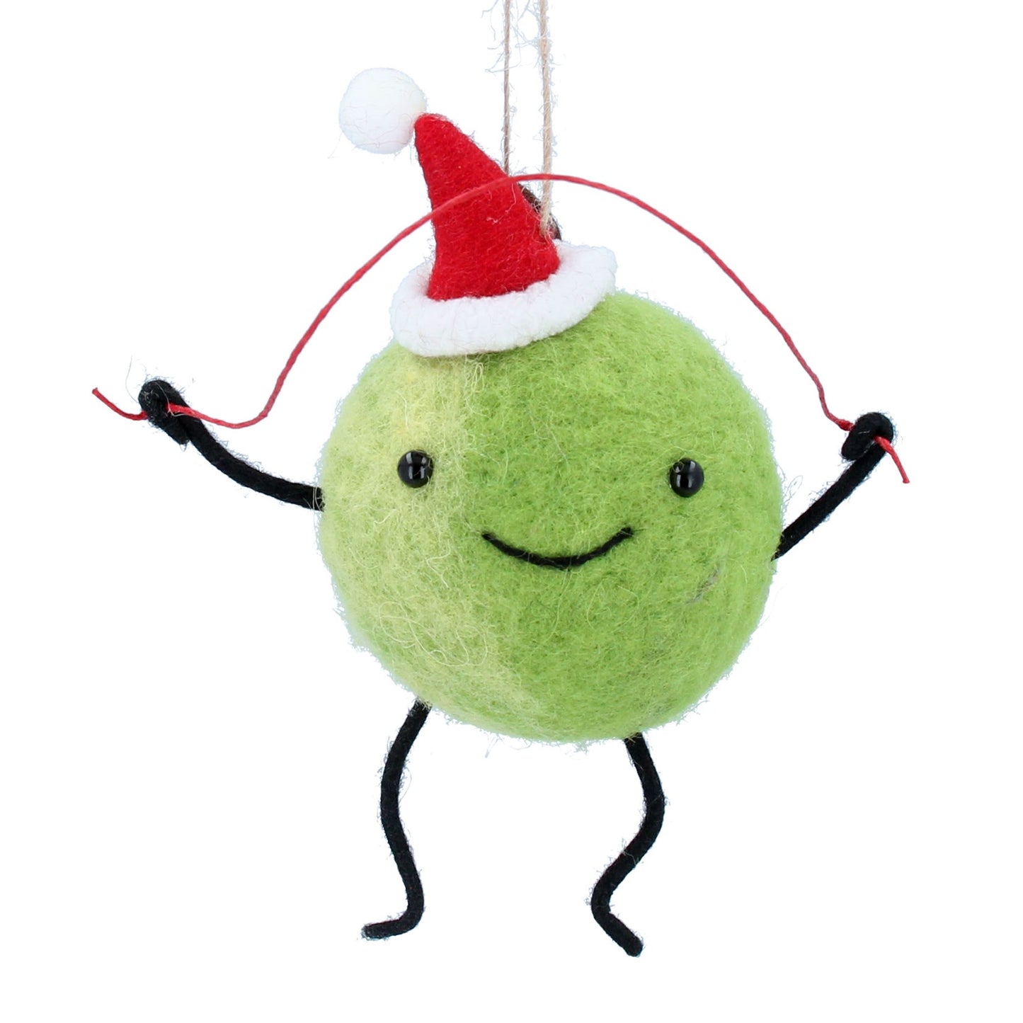 Santa Sprout with Skipping Rope Wool Decoration