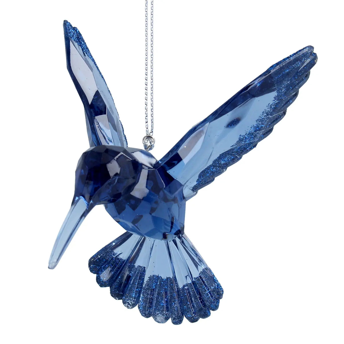 Acrylic Dec - blue glitter Hummingbird