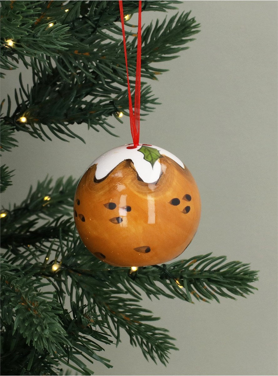 Ceramic Christmas Pudding Bauble