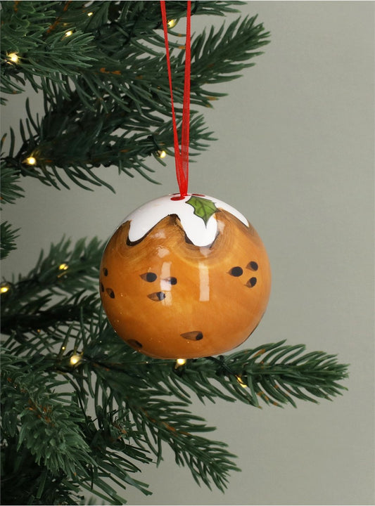 Ceramic Christmas Pudding Bauble