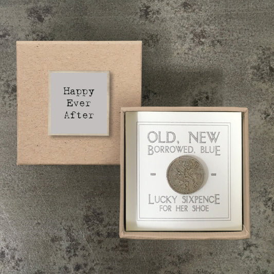 Boxed Card Sixpence-Old new borrowed blue