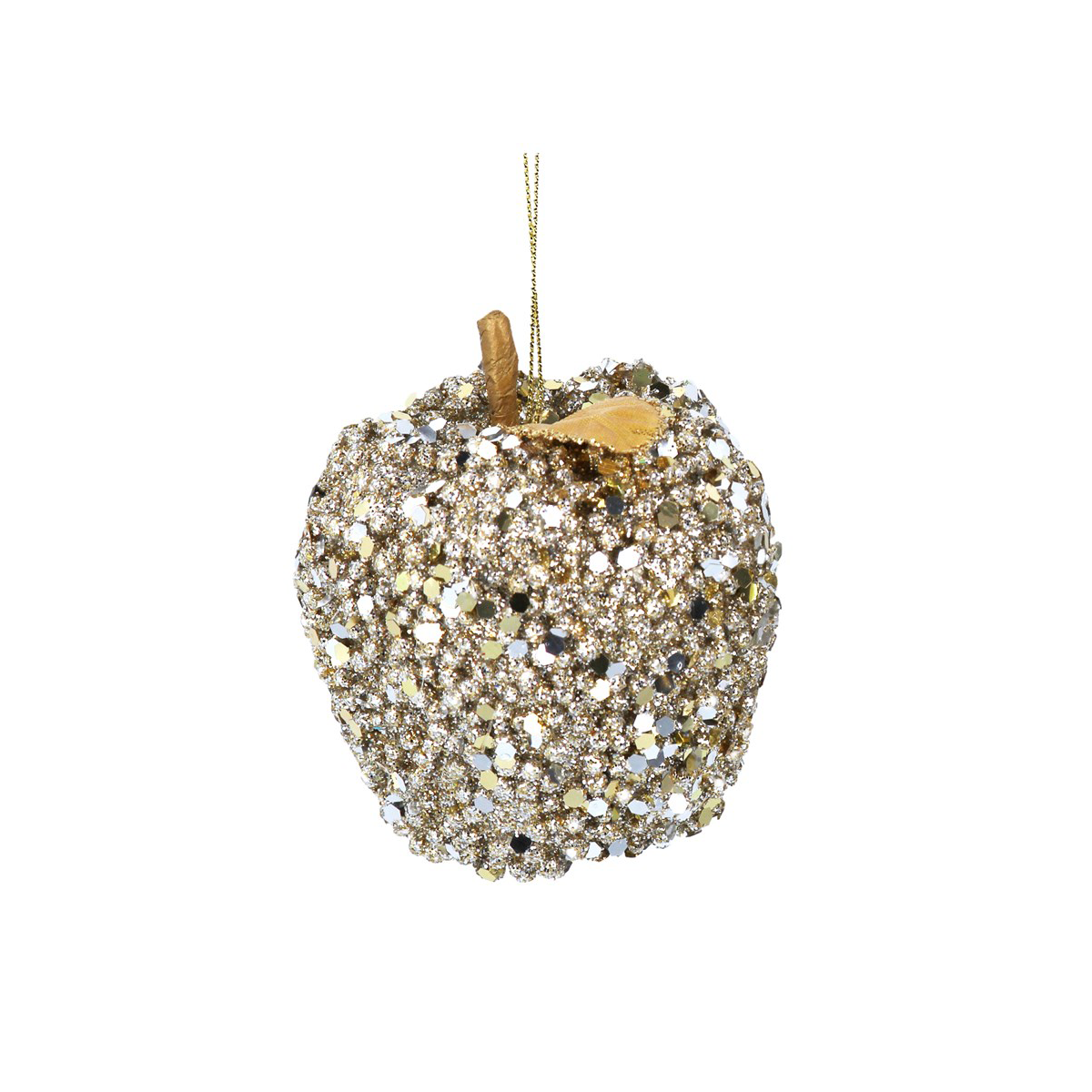 Acrylic Dec 9cm - Gold Sequin Fruit, 2as