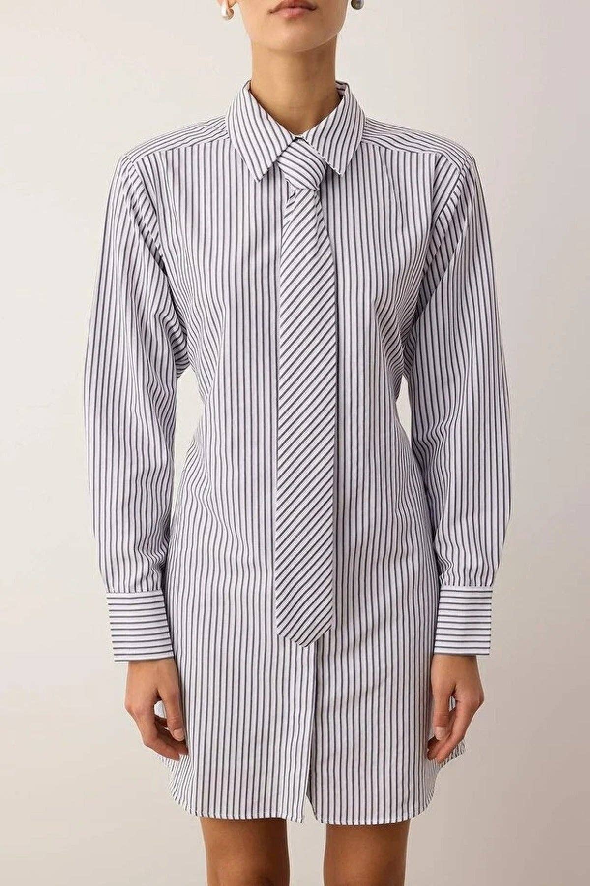 Mini Woven Dress with Tie Detail: Multi / 12