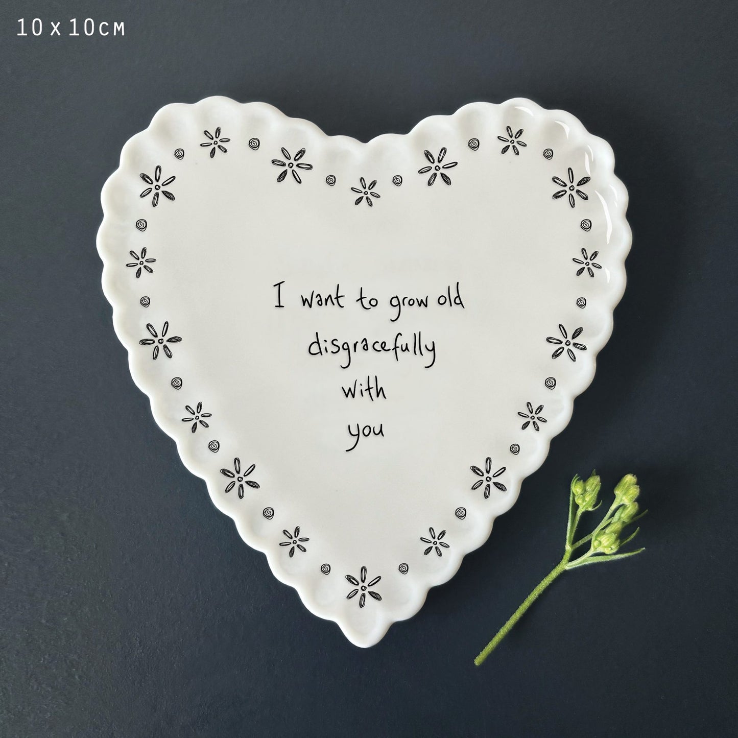 Heart Scallop Coaster - I Want to Grow Old Disgracefully