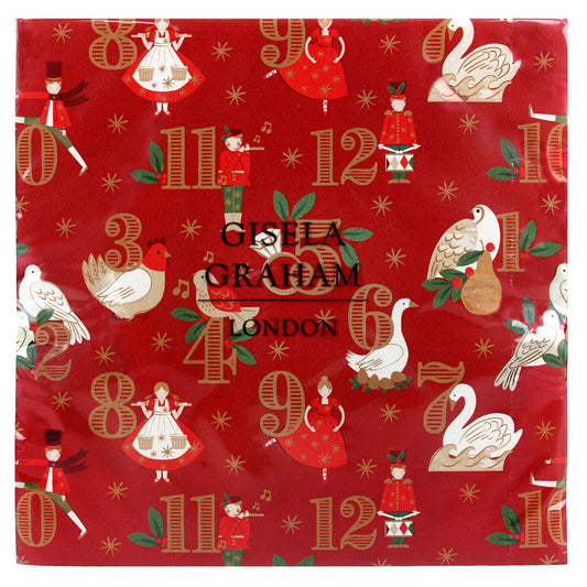 12 days of Christmas napkin