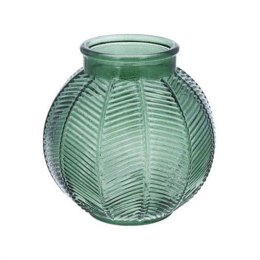 Green Leaf Ball Glass Vase