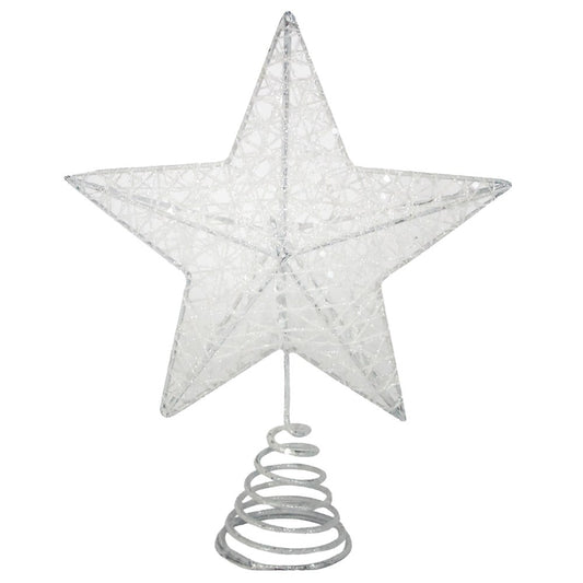 Acrylic Tree Topper 20cm- Iridescent Sparkling Mesh 5-Point Star