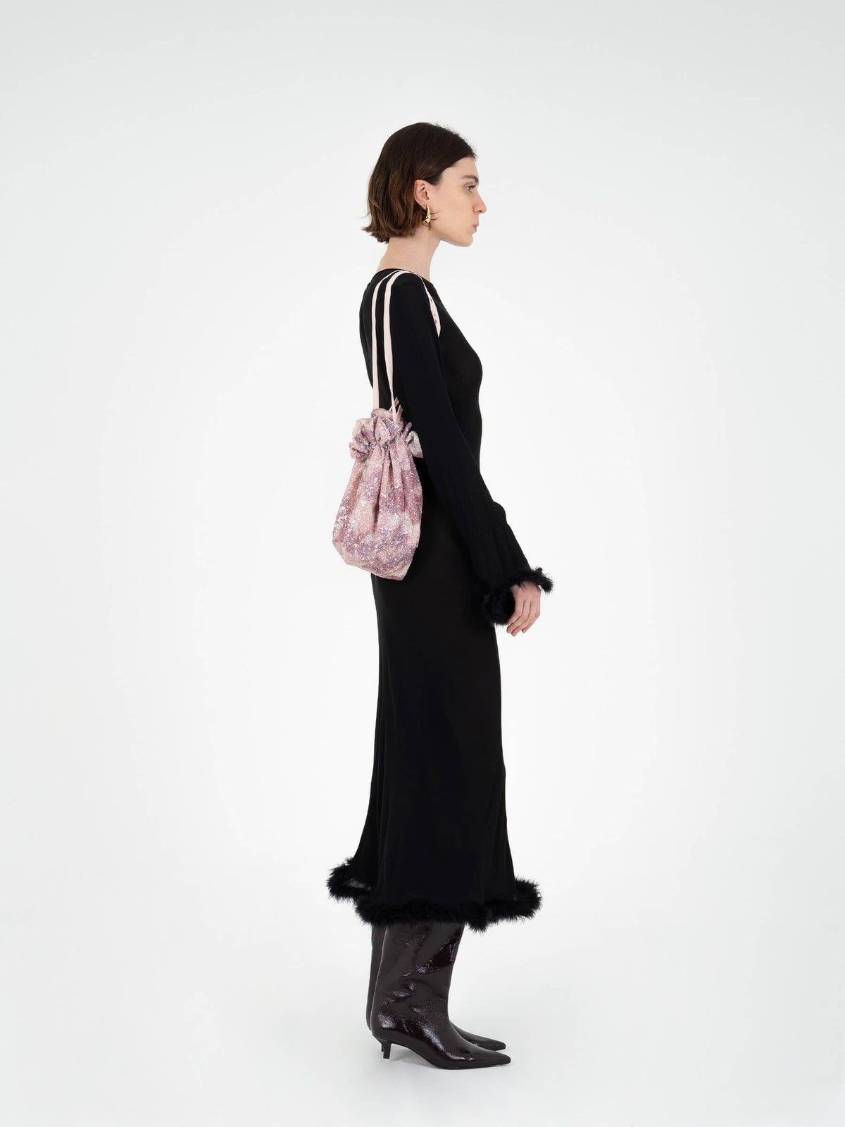 Star Printed Sequin Bag: ONE SIZE