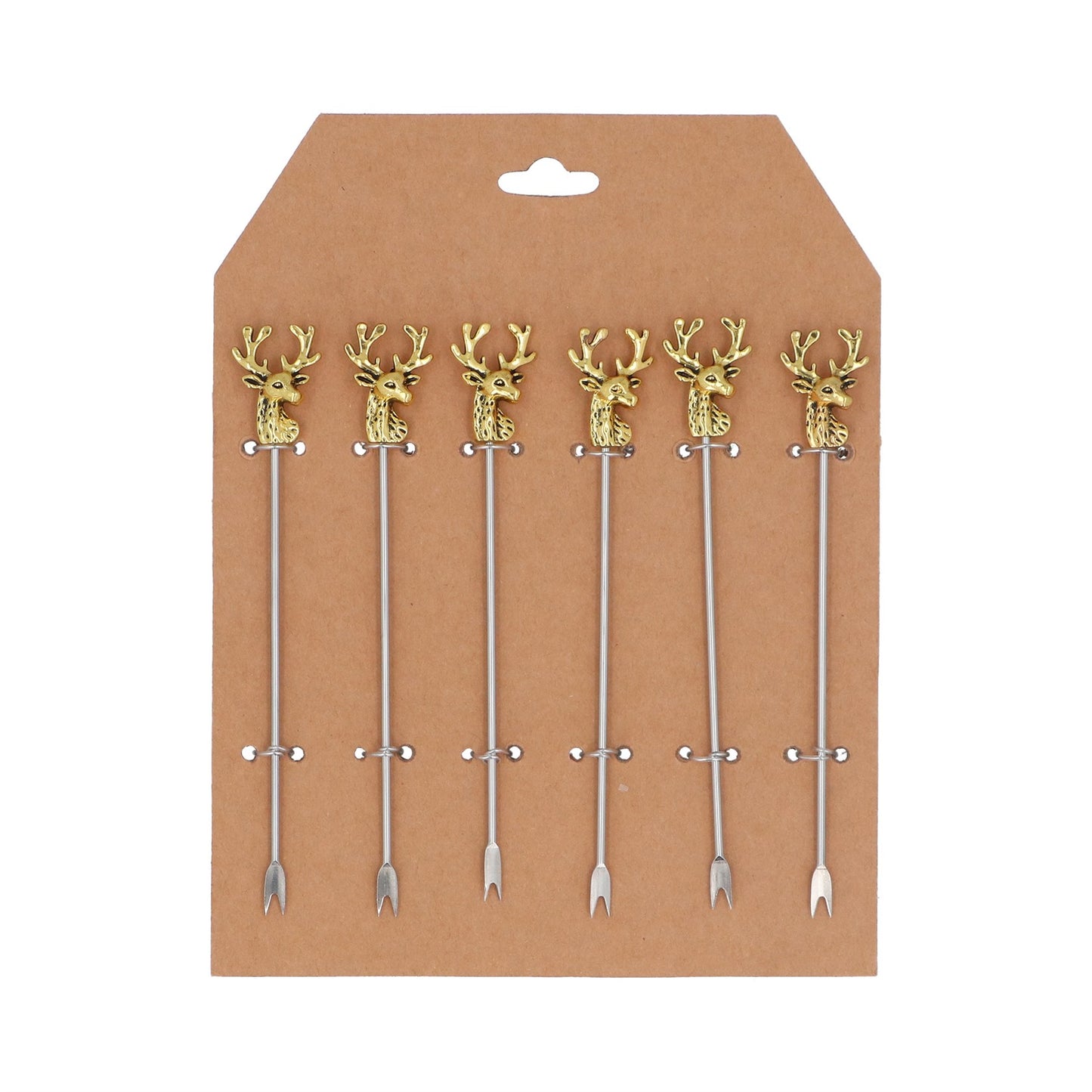 Metal Forks  Gold Stag Head