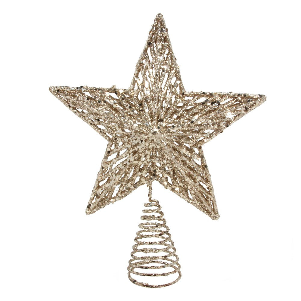 Acrylic Tree Topper 23cm - Champagne Gold Star