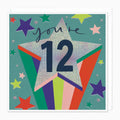 Age 12 Star Birthday Card
