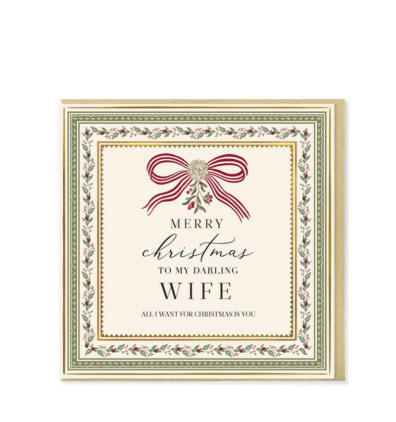 Merry Christmas To My Darling Wife, Greetings Card