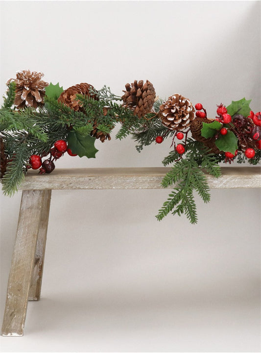 Fir Garland and Snowy Cones and berries