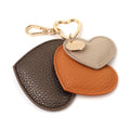 Beige,tan,bronze vegan leather hearts keyring