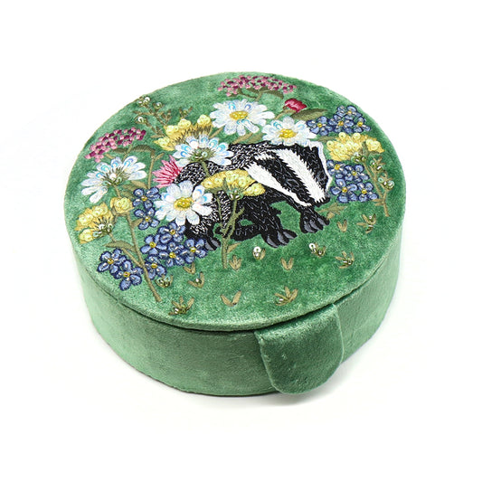 Green badger jewellery box