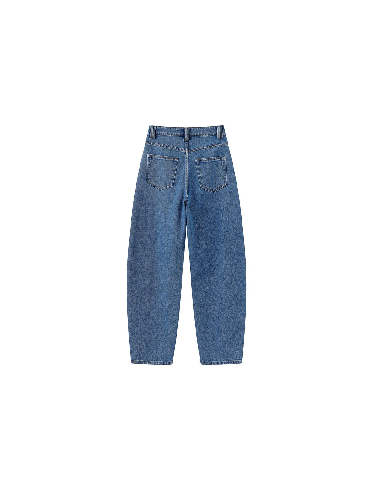 Panelled Loose-Fit Wide-Leg Tapered Jeans: Navy / M