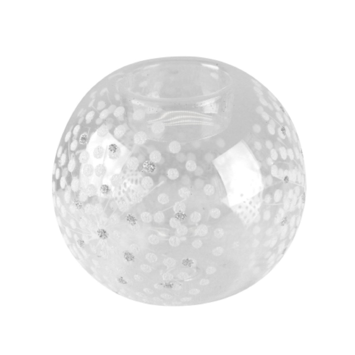 Glass Nite Lite Ball 10cm - Clear/Iridescent Starburst