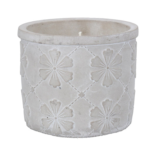 Two Tone Floral Trellis Citronella Candle