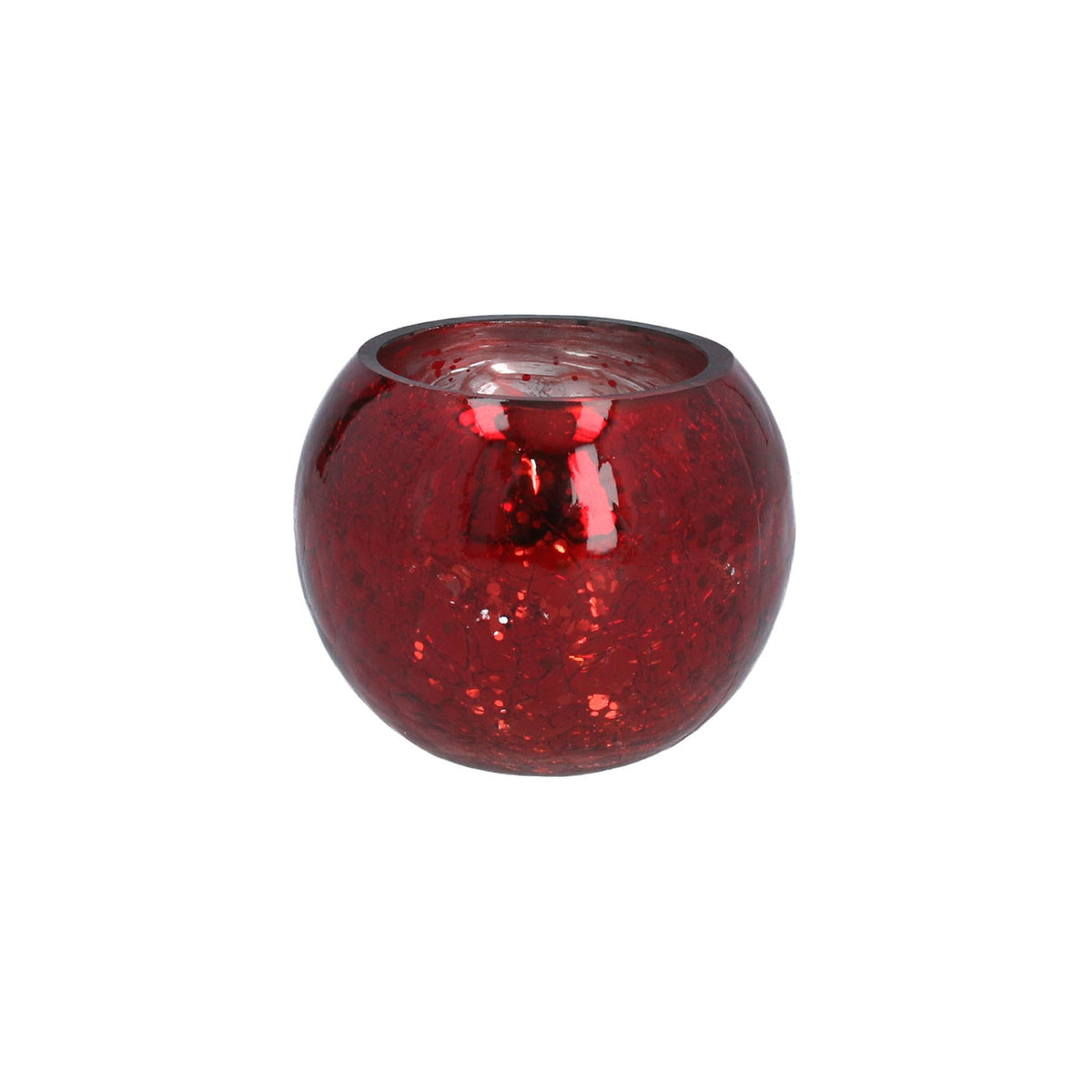 Red Mirror Glass Round Nite Lite