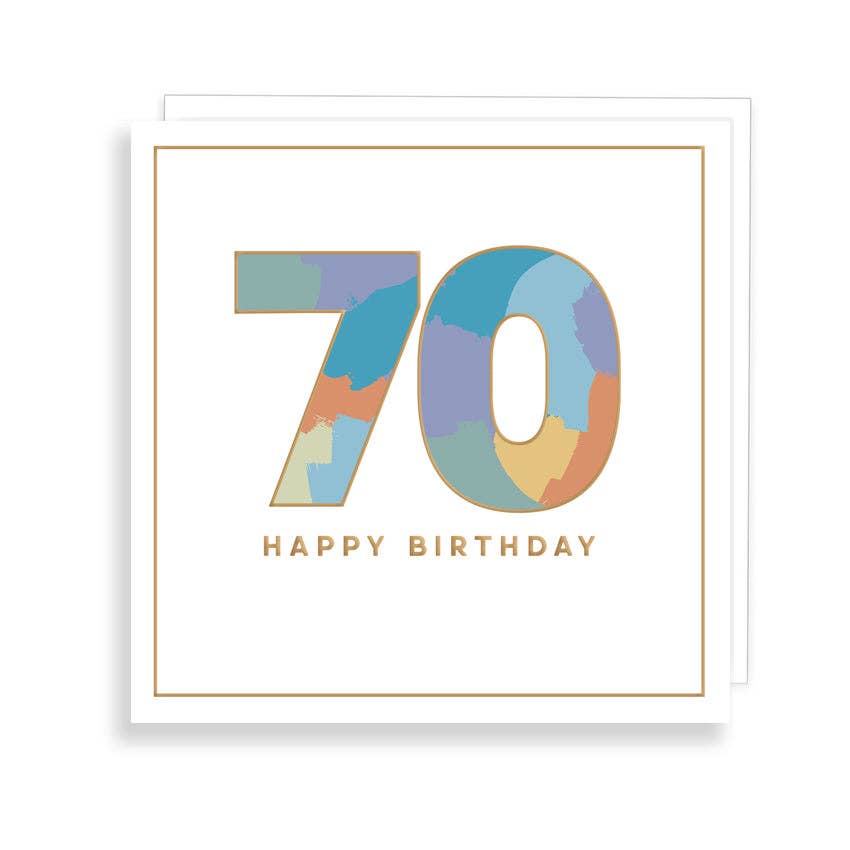 Age 70 Happy Birthday Abstact - Gold