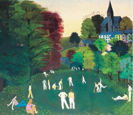 The Cricket Match Art Greeting Card