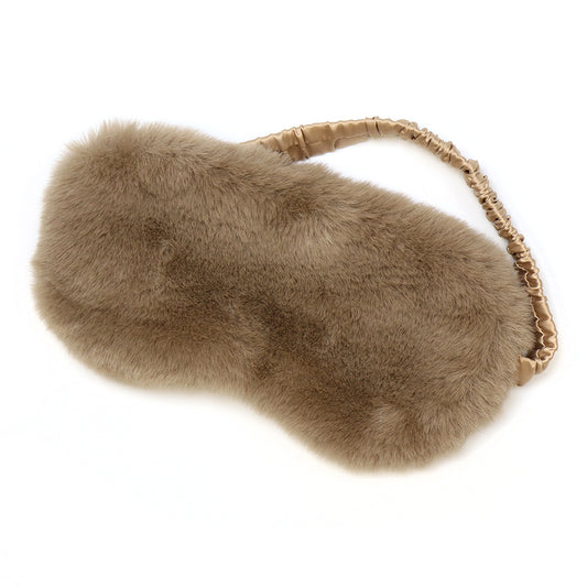 Faux Fur Sleep Mask Soft Taupe