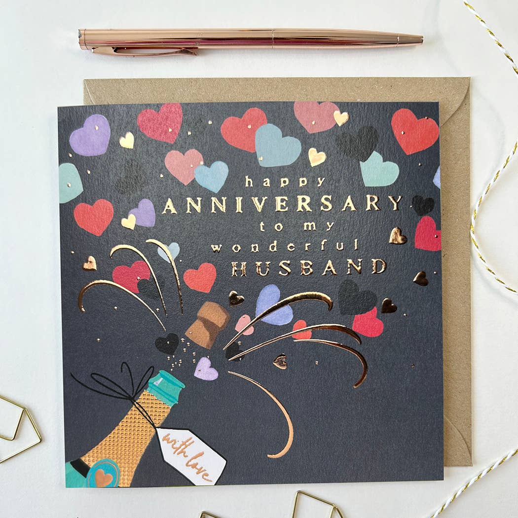 Happy Anniversary Husband - Champagne Bottle