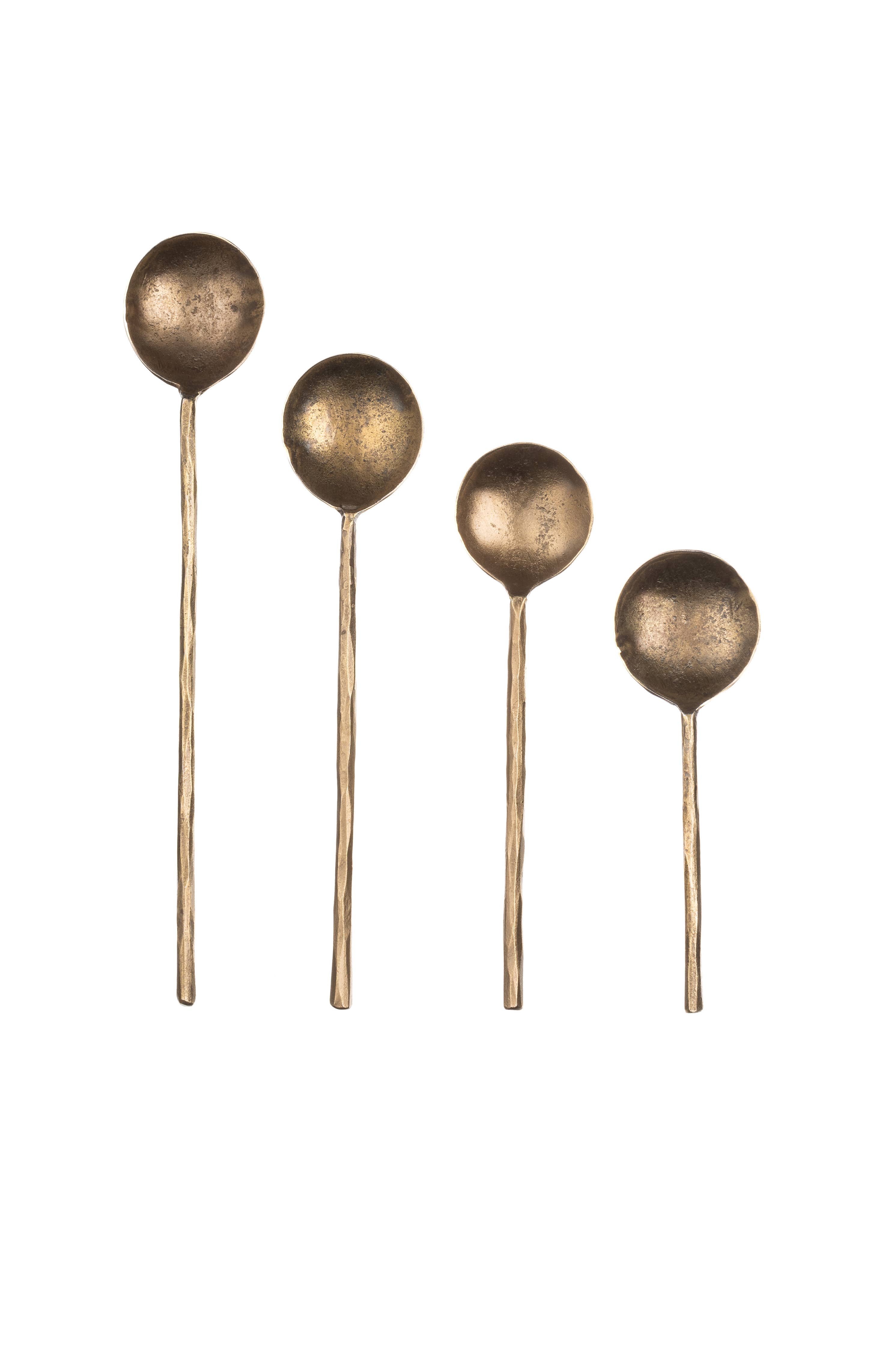 Set Of 4 Forged Antique Finished Spoons