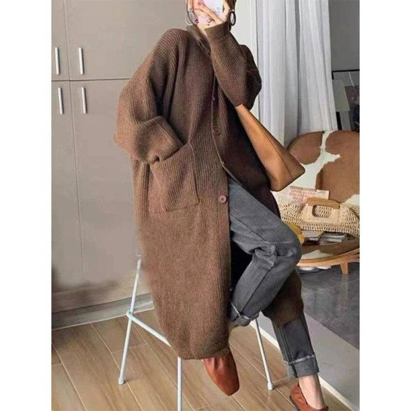 Thick Knit Cardigan: GRAY