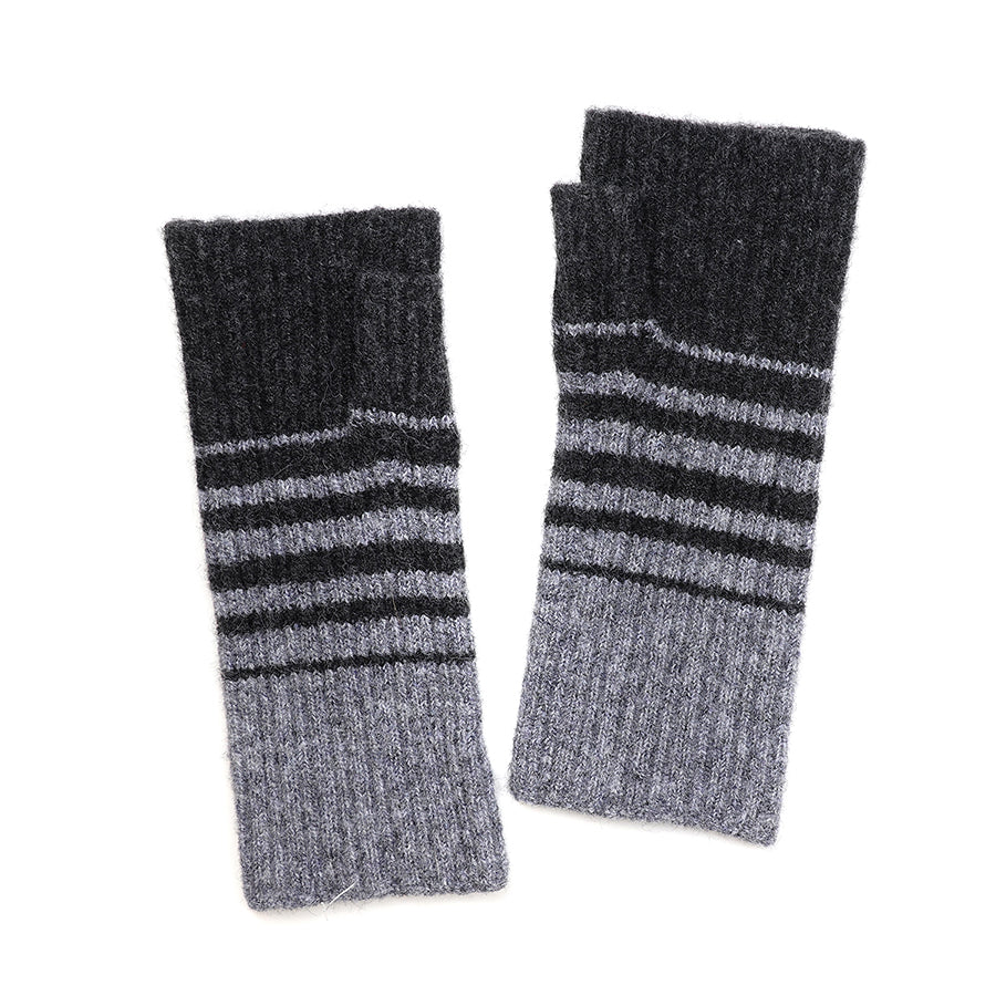 Grey gradient stripe wrist warmers