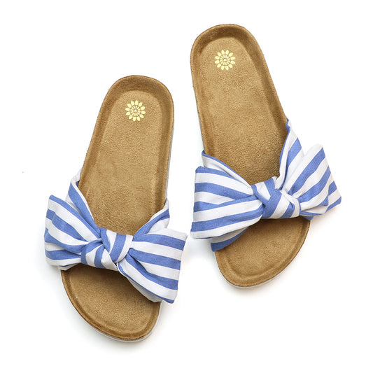 Blue and white striped sliders