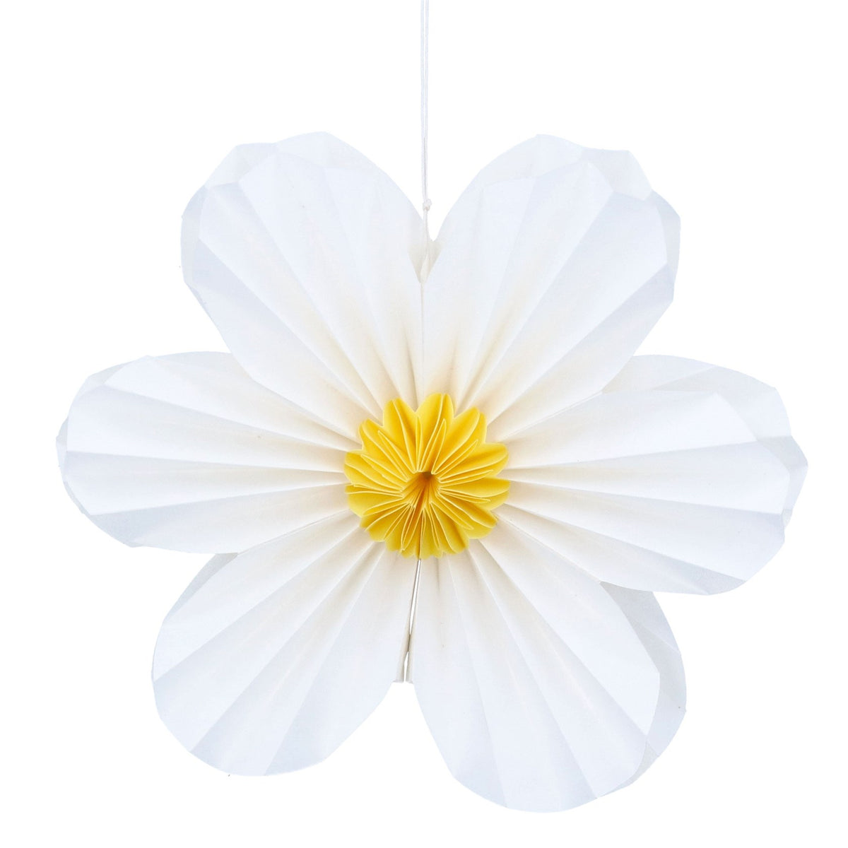 White Six Petal Paper Flower Dec, Lge