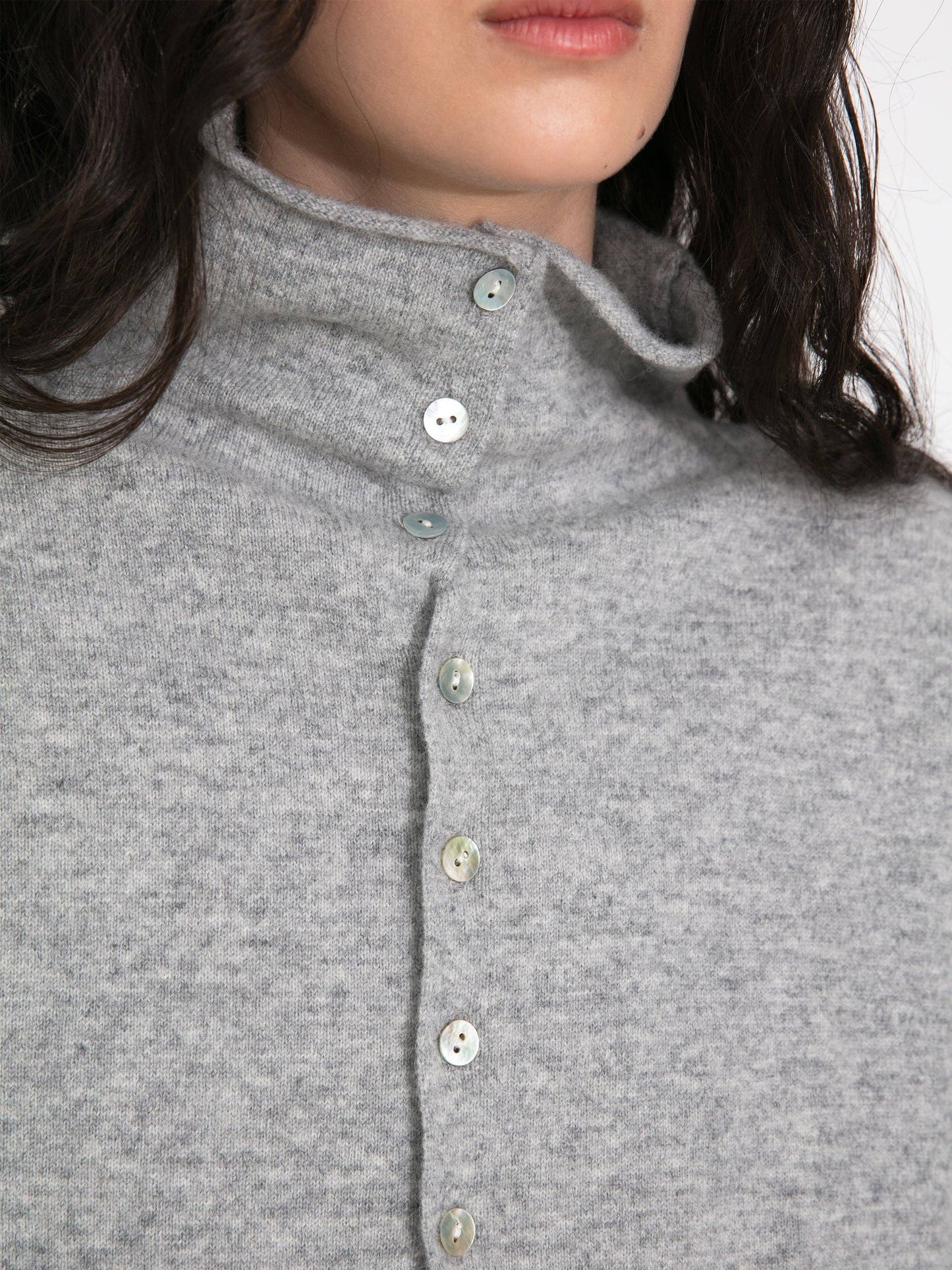 Relaxed Knit Cardigan Jacket in 100% Wool: Gray / UN