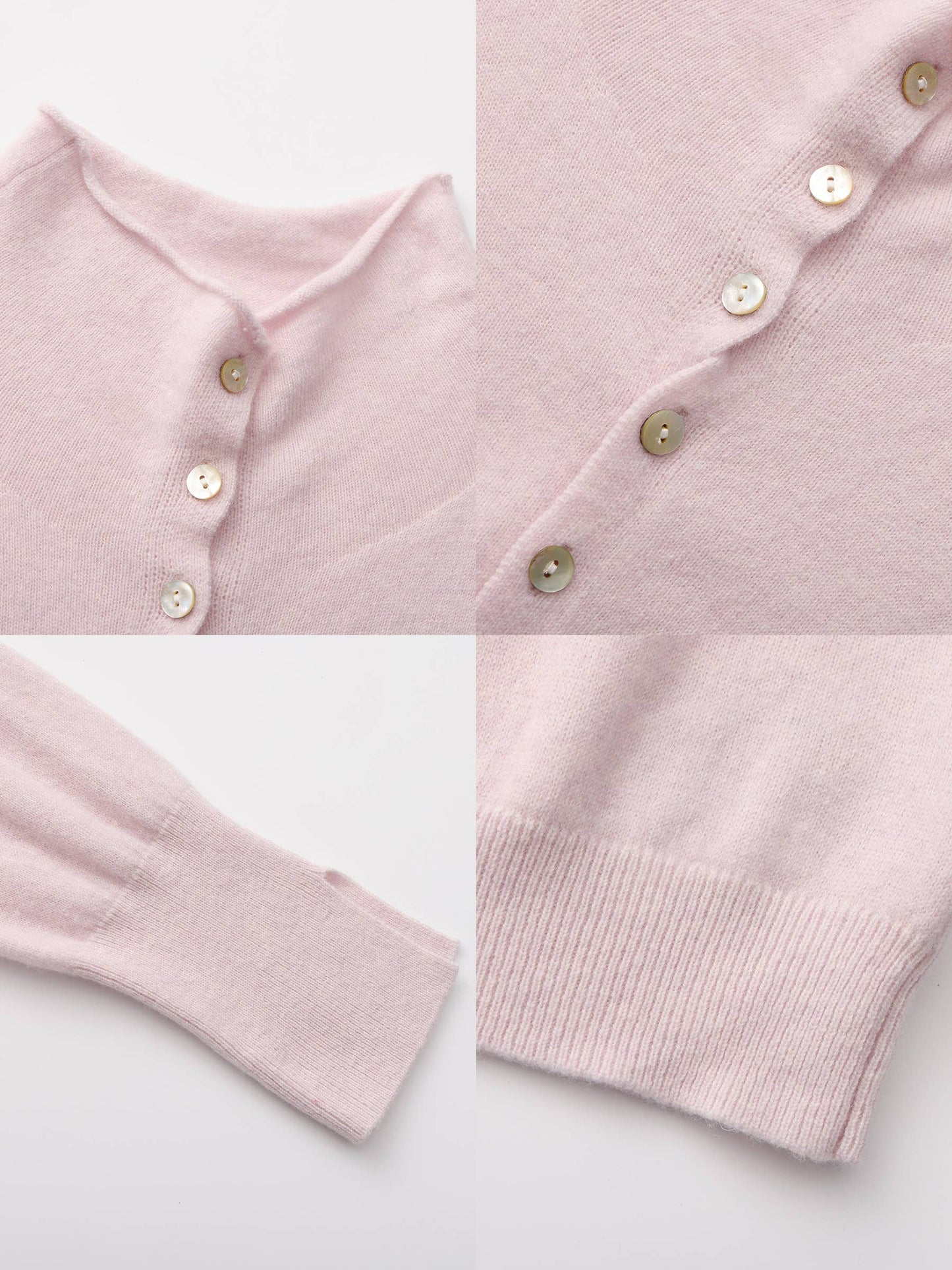 Relaxed Knit Cardigan Jacket in 100% Wool: Pink / UN